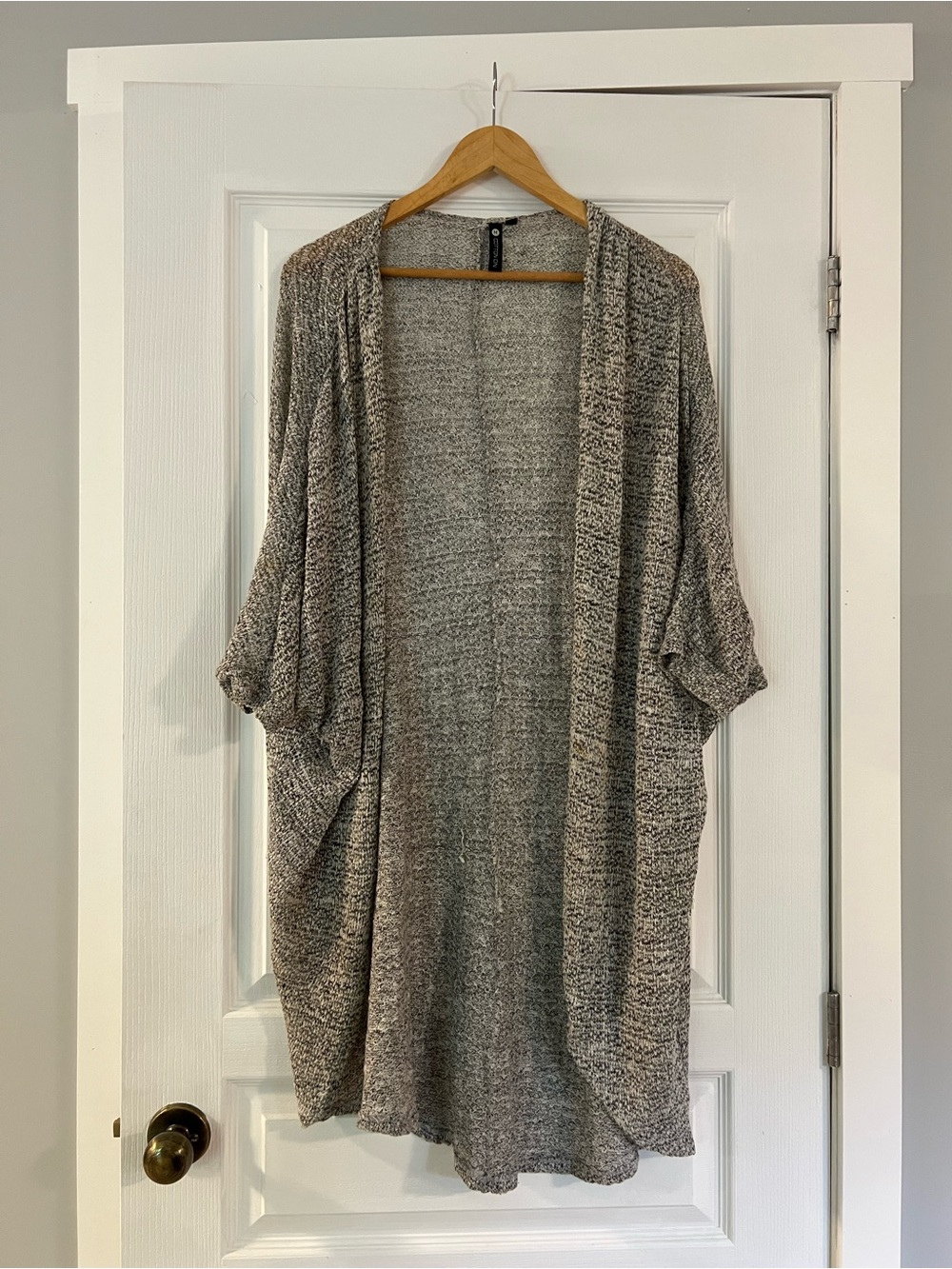 Cotton On Marled Taupe Gray Open-Front Cardigan